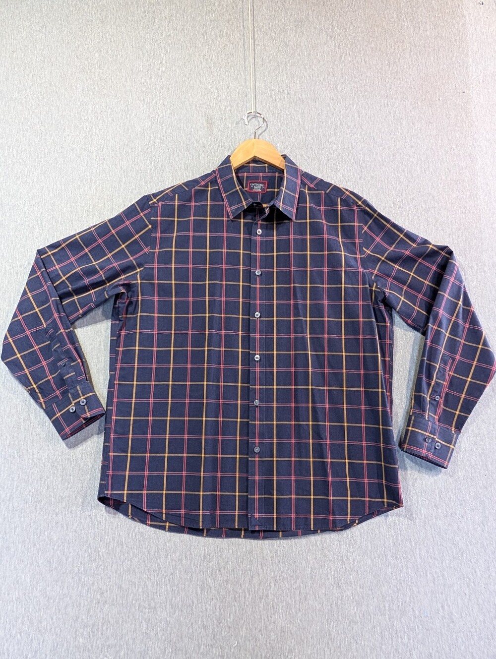 UNTUCKit Georgio Wrinkle Free Button Shirt Men's XL Blue Red Plaid